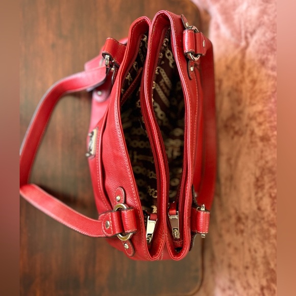 TIGNANELLO RED LEATHER SHOULDER HANDBAG - Picture 4 of 8